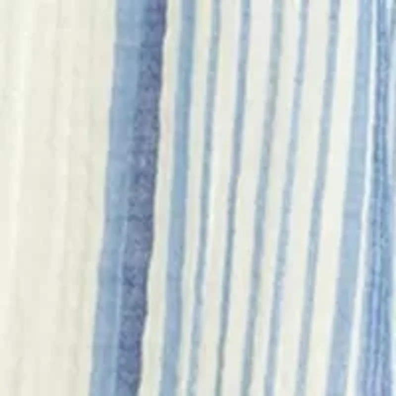 Petite Shirred Neck Striped Top
