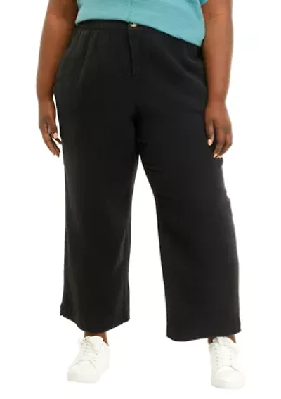 Plus Cotton Gauze Ankle Pants