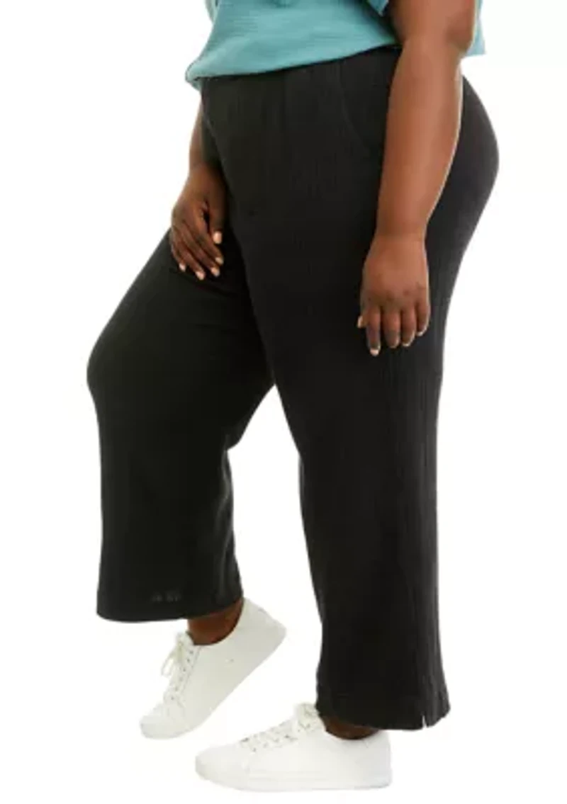 Plus Cotton Gauze Ankle Pants