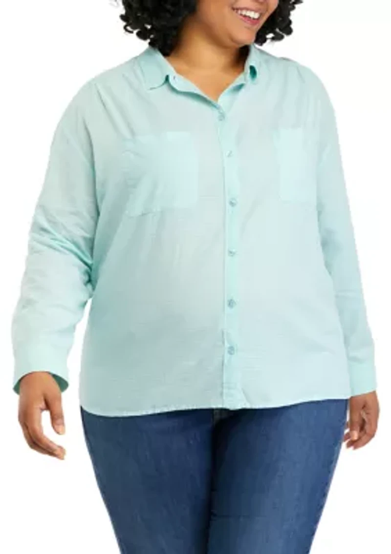 Plus Long Sleeve Boyfriend Shirt