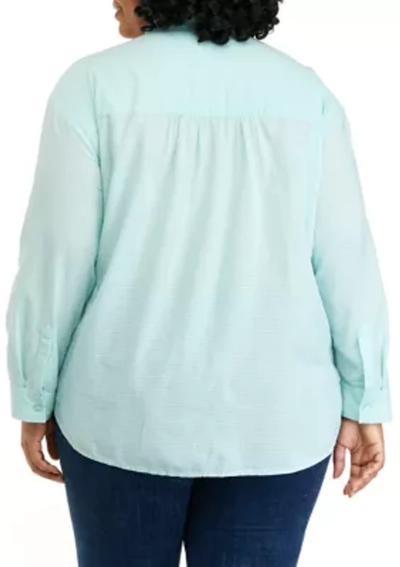 Plus Long Sleeve Boyfriend Shirt