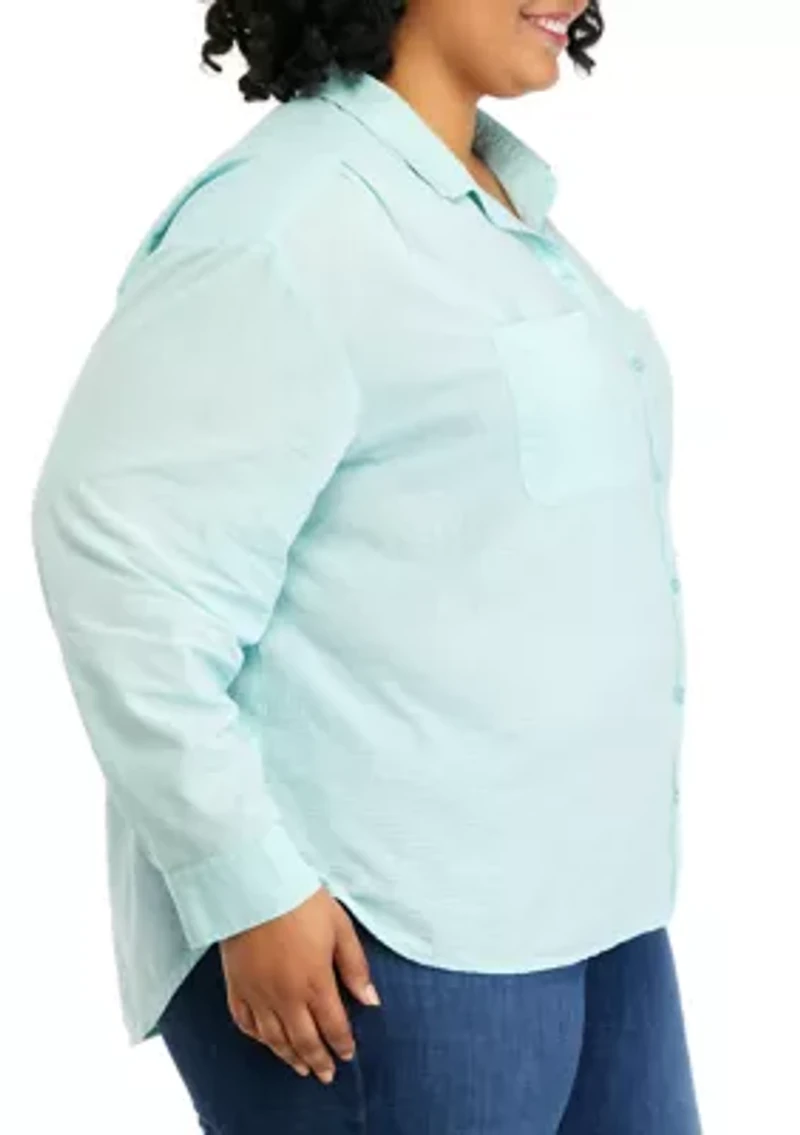 Plus Long Sleeve Boyfriend Shirt