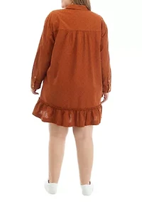 Plus Ruffle Hem Shirtdress