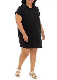 Plus Short Sleeve Shirt Dress