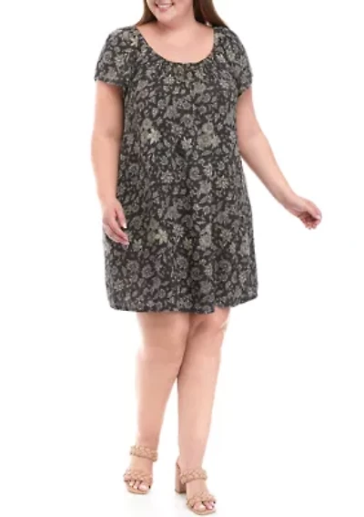 Plus Flutter Sleeve Printed Dress