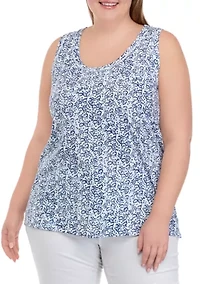 Plus Scoop Neck Printed Tank