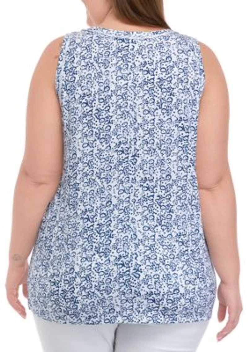 Plus Scoop Neck Printed Tank