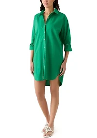 Women's Long Sleeve Button Down Dress Cover-Up