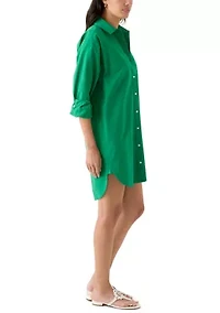 Women's Long Sleeve Button Down Dress Cover-Up
