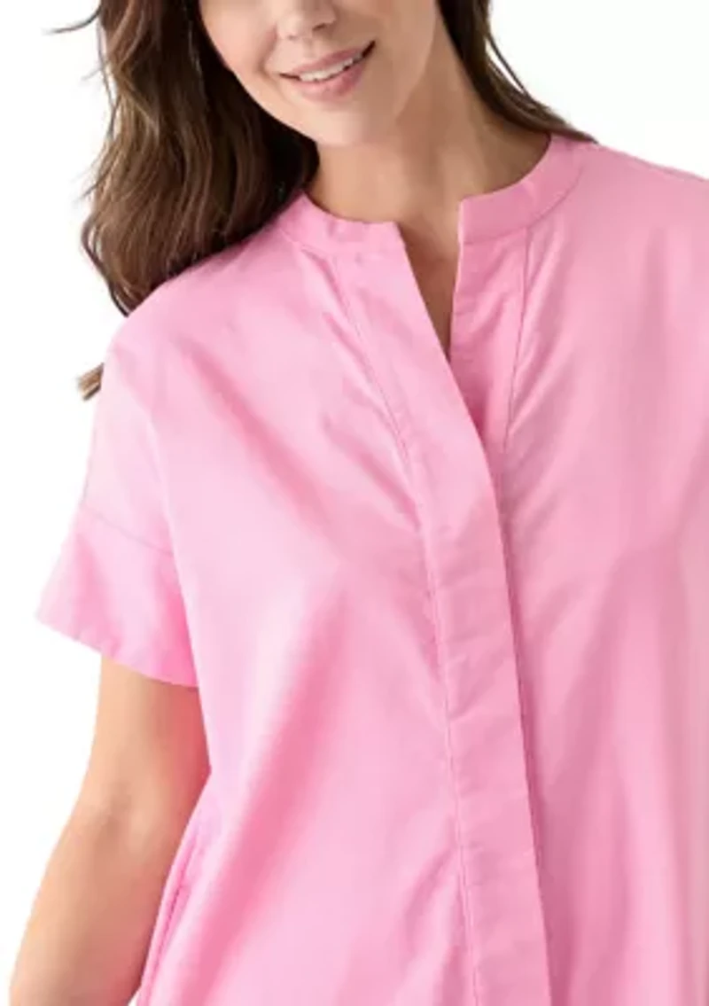 Women's Short Sleeve Popover Swim Cover Up