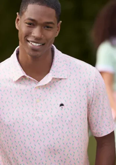Sewing Down South x Crown & Ivy™ Calhoun Printed Short Sleeve Performance Polo Shirt