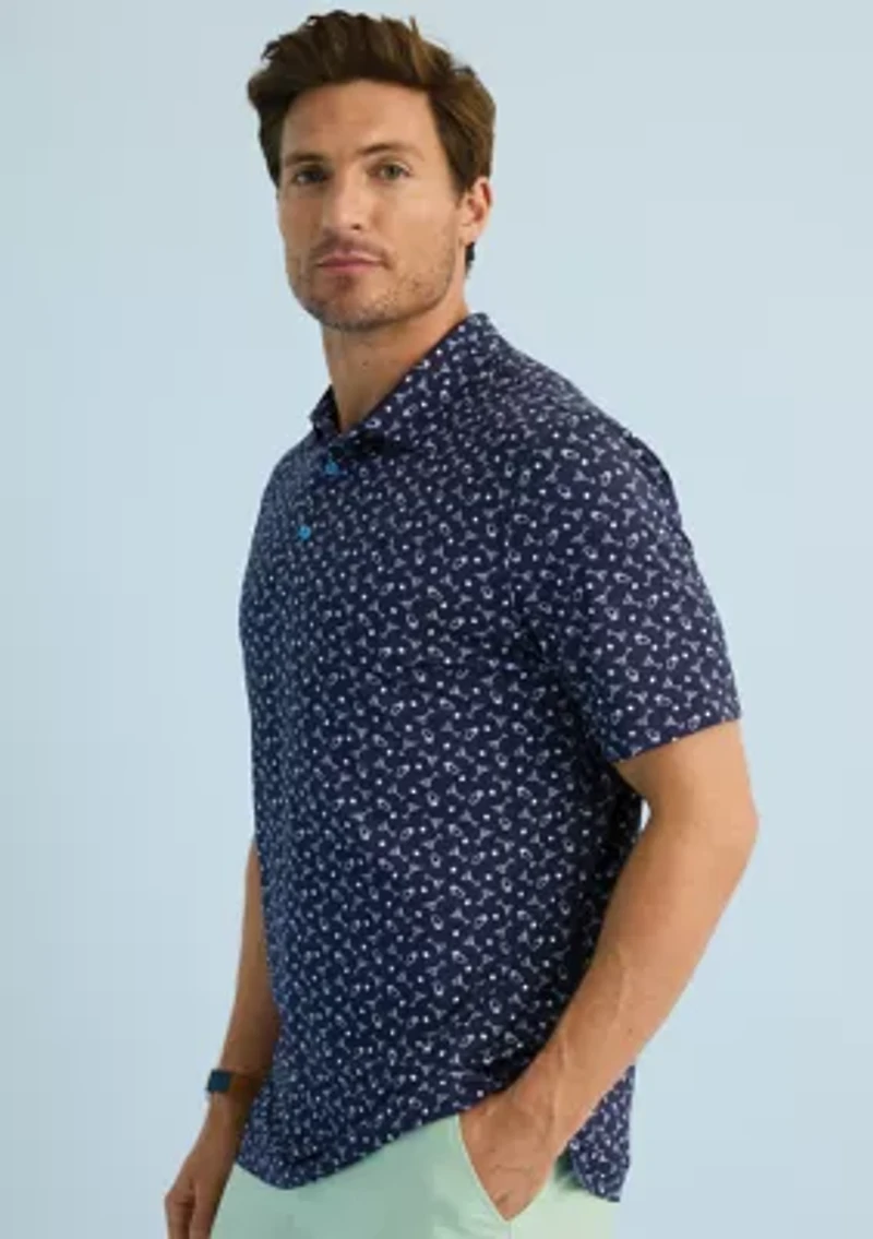Sewing Down South x Crown & Ivy™ Calhoun Printed Short Sleeve Performance Polo Shirt