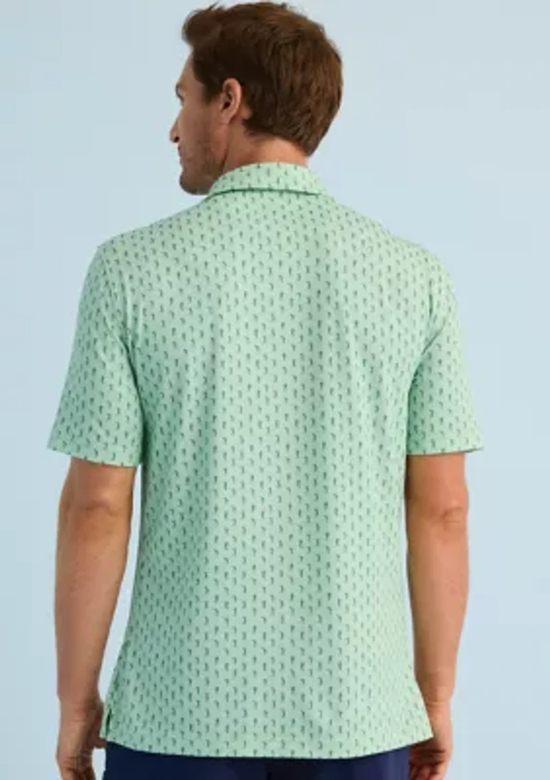 Sewing Down South x Crown & Ivy™ Calhoun Printed Short Sleeve Performance Polo Shirt
