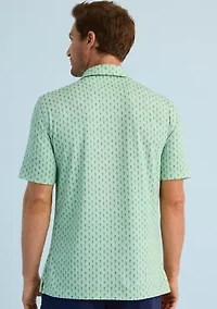 Sewing Down South x Crown & Ivy™ Calhoun Printed Short Sleeve Performance Polo Shirt