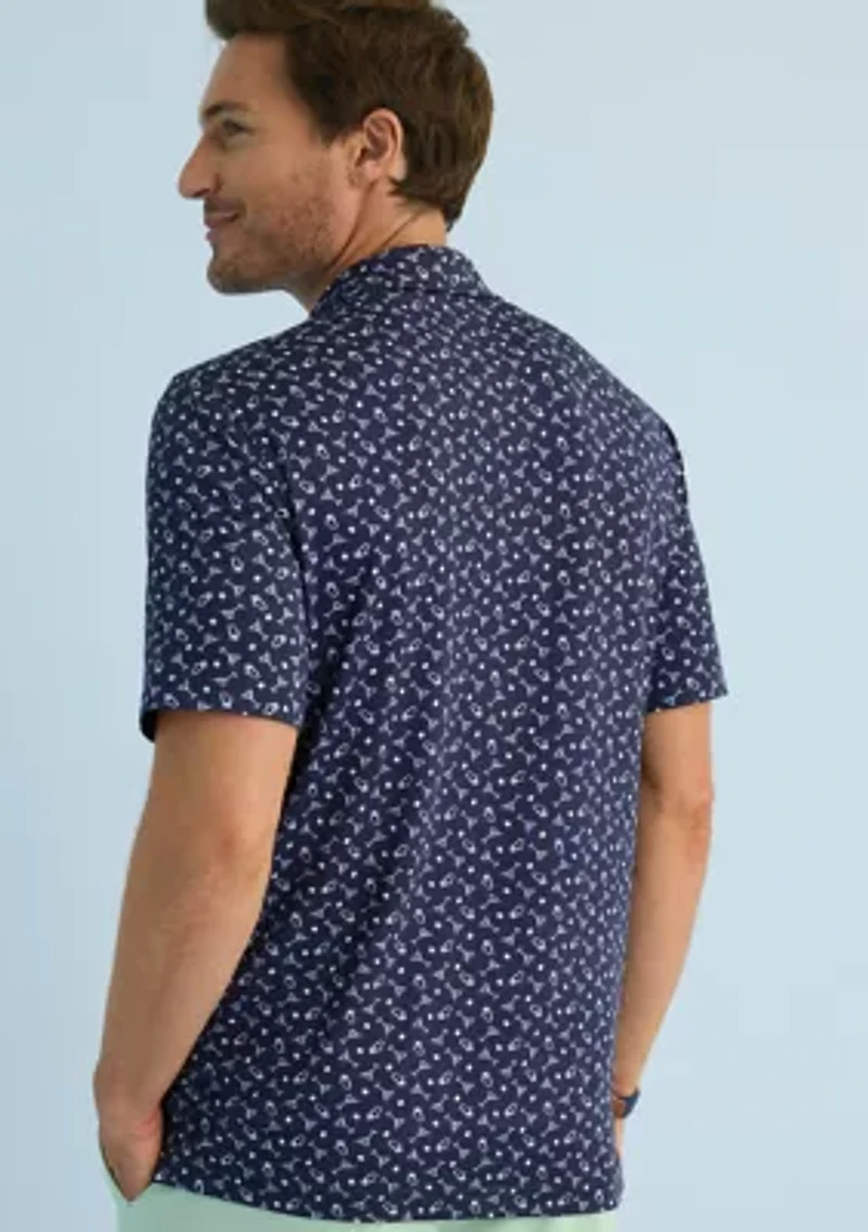 Sewing Down South x Crown & Ivy™ Calhoun Printed Short Sleeve Performance Polo Shirt