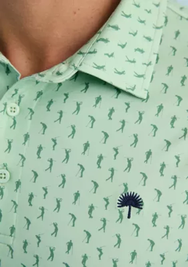 Sewing Down South x Crown & Ivy™ Calhoun Printed Short Sleeve Performance Polo Shirt