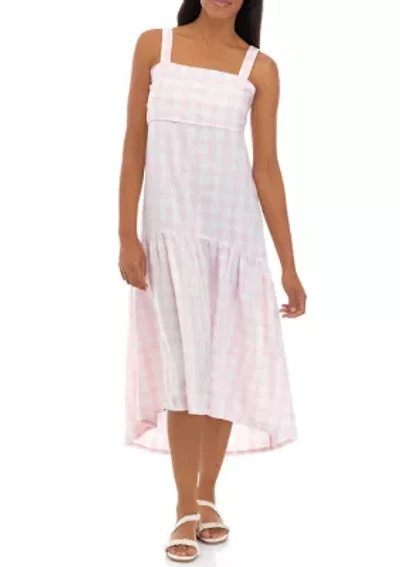 Women's Sleeveless Tie Back Yarn Dyed Dress