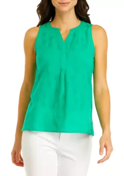 Women's Sleeveless Solid Peasant Top