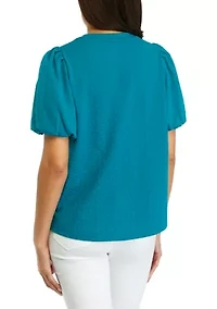 Women's Solid Jacquard Top