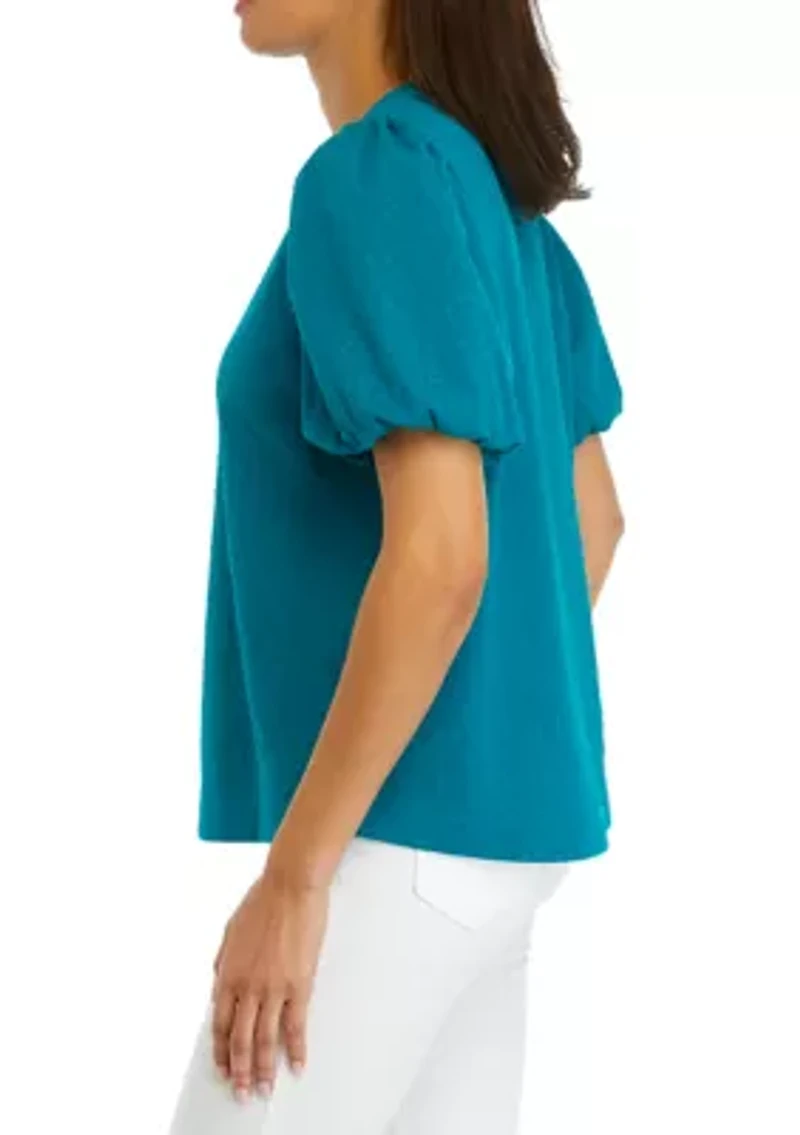 Women's Solid Jacquard Top