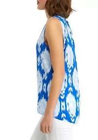 Women's Sleeveless Printed Peasant Top
