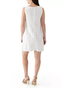 Women's Sleeveless Scallop Back Dress