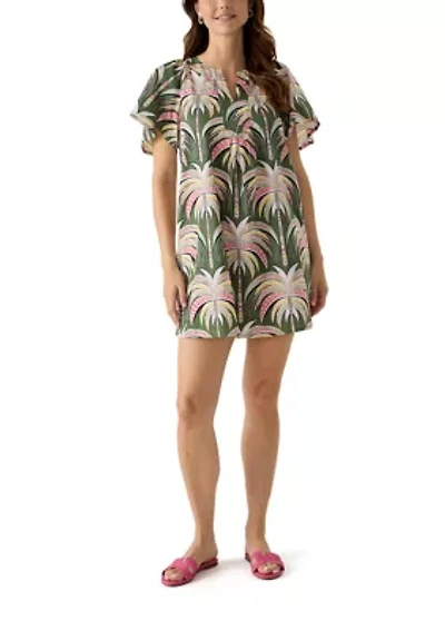 Women's Split Neck Printed Dress