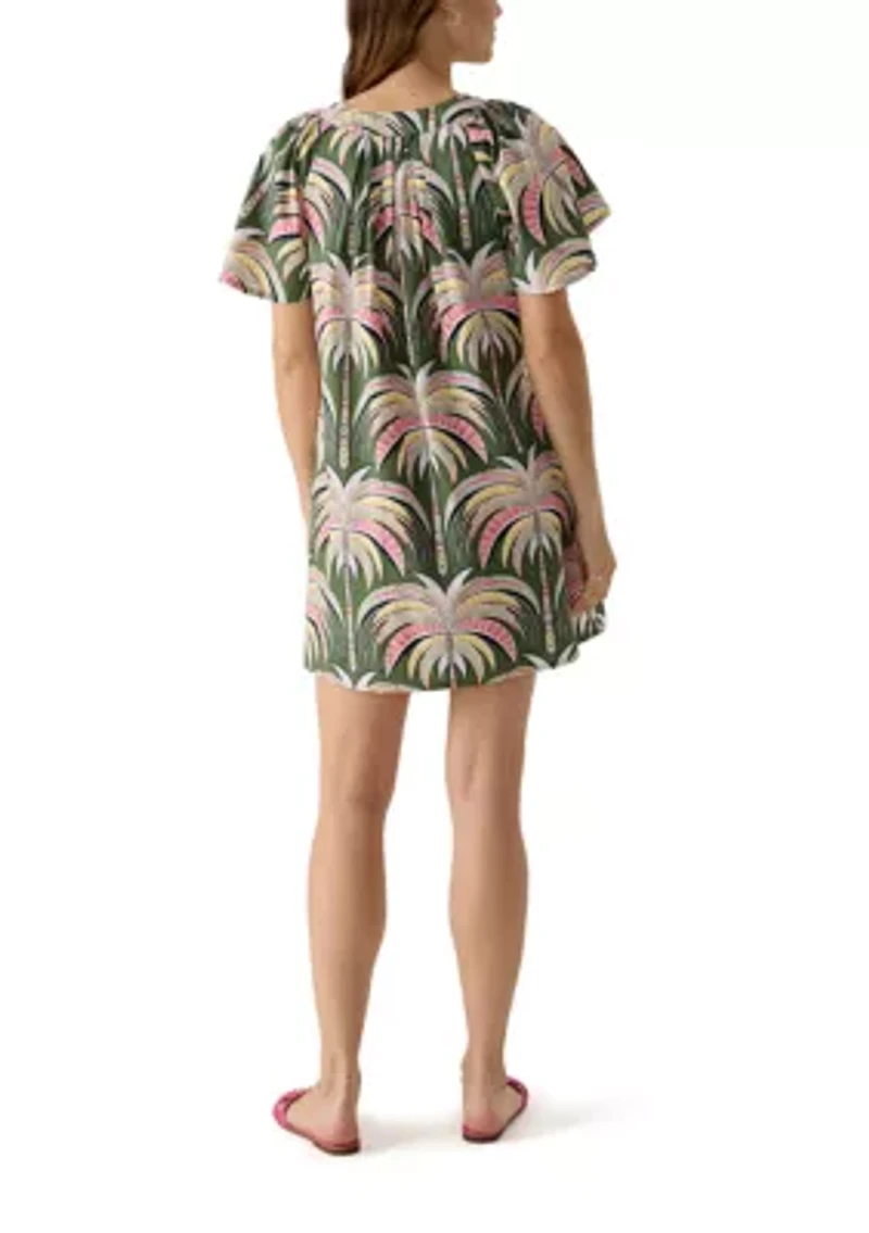Women's Split Neck Printed Dress