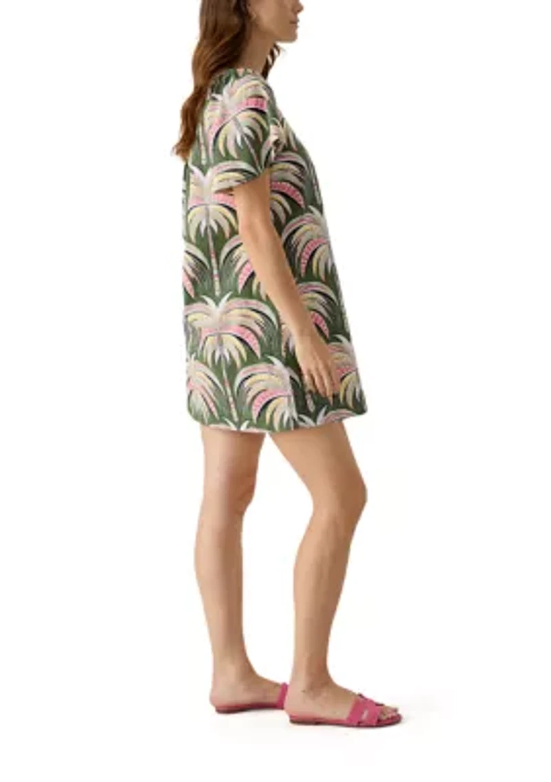 Women's Split Neck Printed Dress