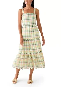 Women's Sleeveless Scallop Printed Midi Dress