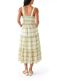 Women's Sleeveless Scallop Printed Midi Dress