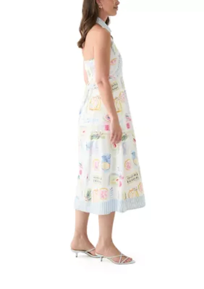Women's Sleeveless Printed Halter Shirtdress