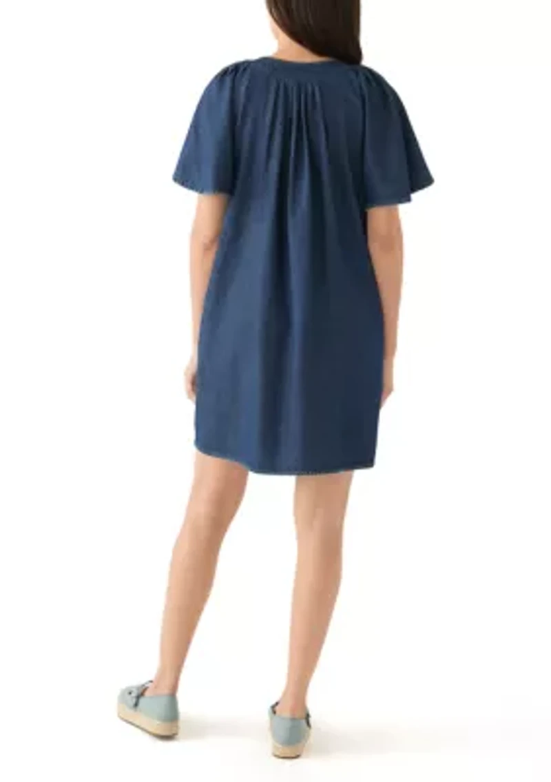 Women's Split Neck Printed Dress