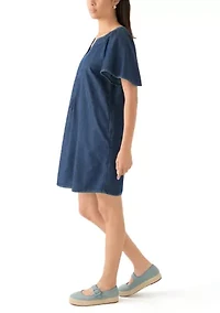 Women's Split Neck Printed Dress