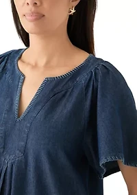 Women's Split Neck Printed Dress