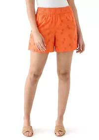 Women's 5" Elastic Waist Eyelet Shorts