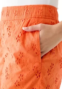 Women's 5" Elastic Waist Eyelet Shorts