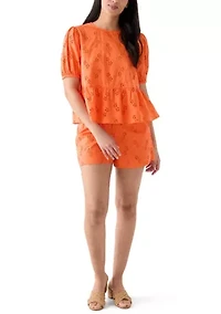 Women's 5" Elastic Waist Eyelet Shorts