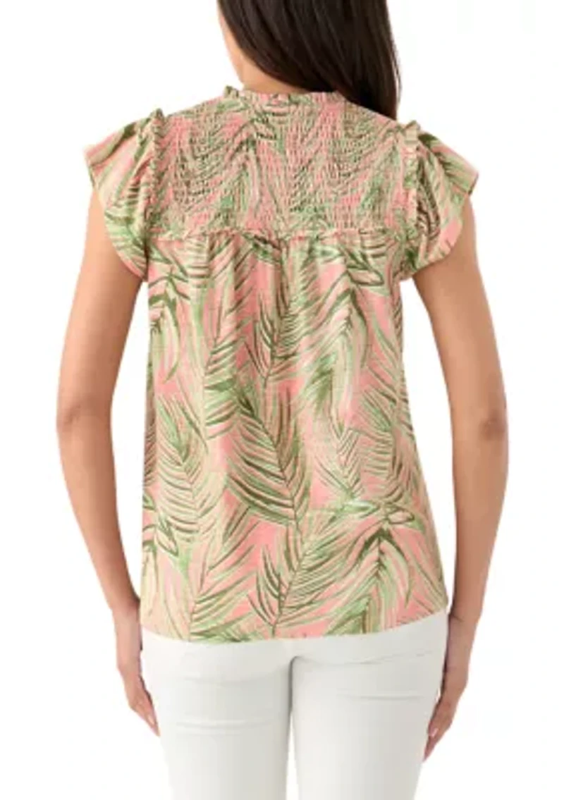Women's Smock Shoulder Printed Top