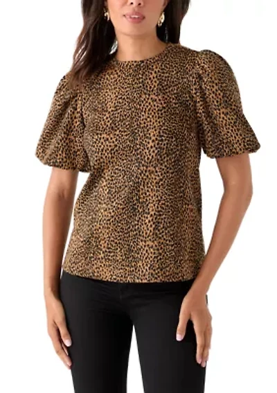 Women's Balloon Sleeve Jacquard Top