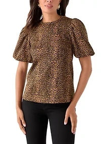 Women's Balloon Sleeve Jacquard Top