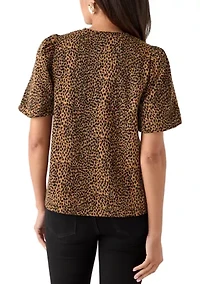 Women's Balloon Sleeve Jacquard Top