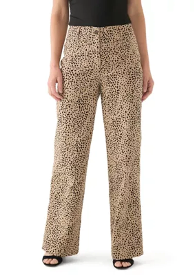 Women's Wide Leg Printed Chino Pants