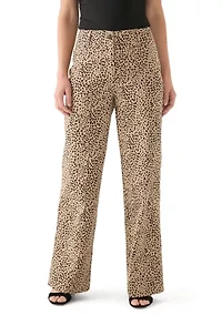 Women's Wide Leg Printed Chino Pants