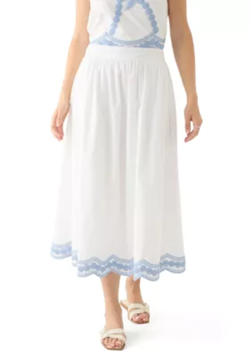 Women's Embroidered Midi Skirt
