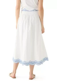 Women's Embroidered Midi Skirt