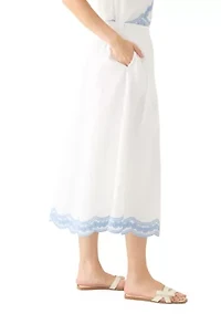 Women's Embroidered Midi Skirt