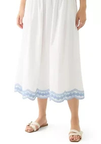 Women's Embroidered Midi Skirt