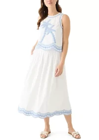 Women's Embroidered Midi Skirt
