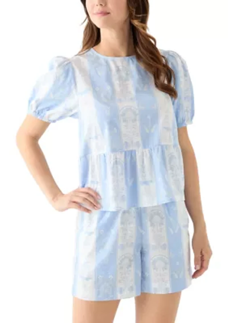 Women's Bow Back Printed Top